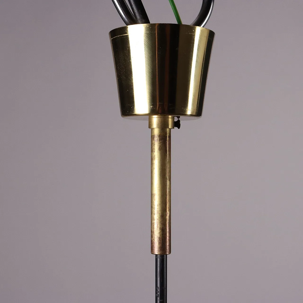Enameled and brass-plated aluminum ceiling lamp, 1960s 5