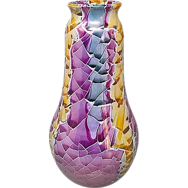 Vase by Giuseppe Locci polycrome craquelé Sardinia, 1990s