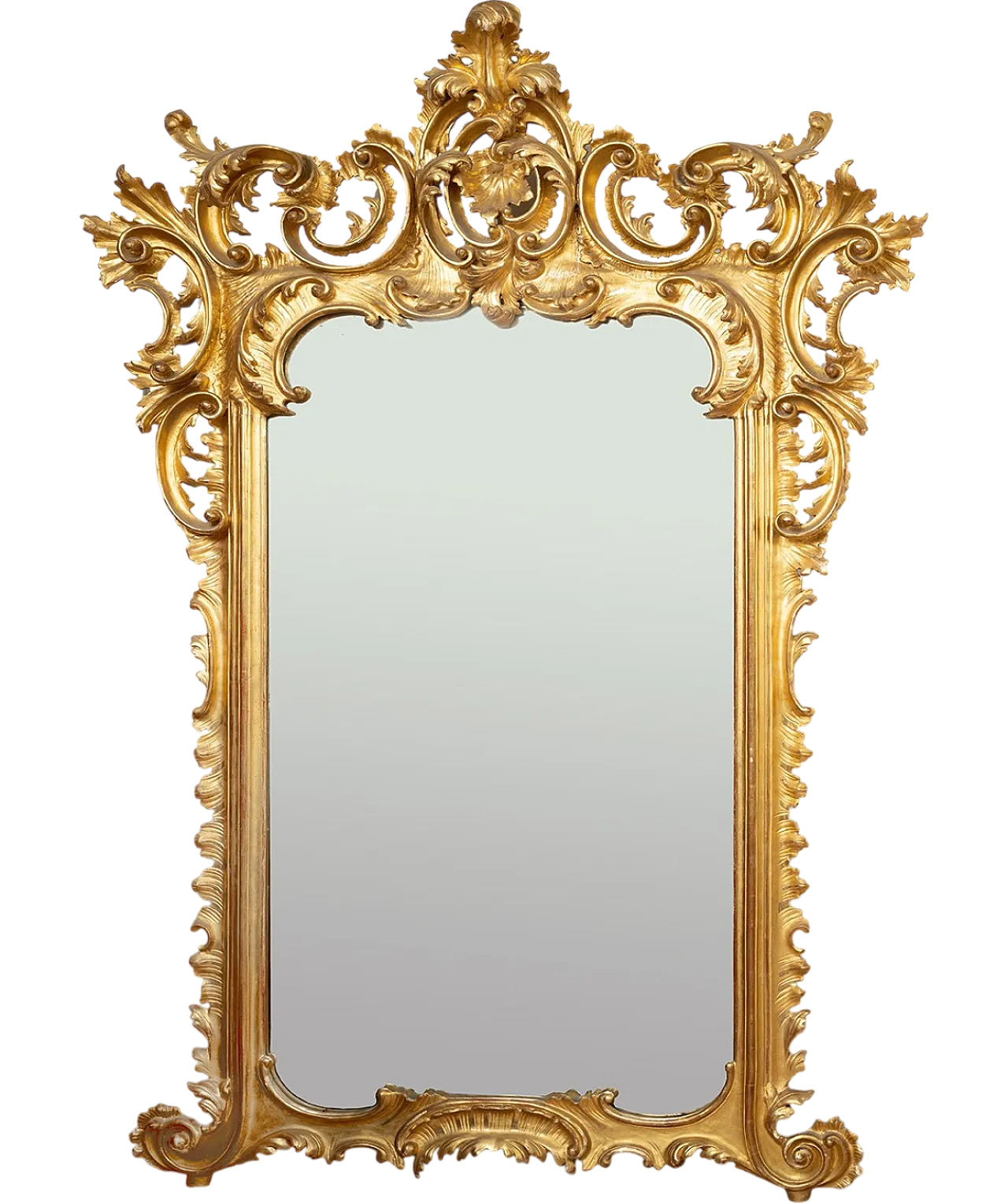 Louis Philippe mirror in gilded and carved wood, Naples, '800 6
