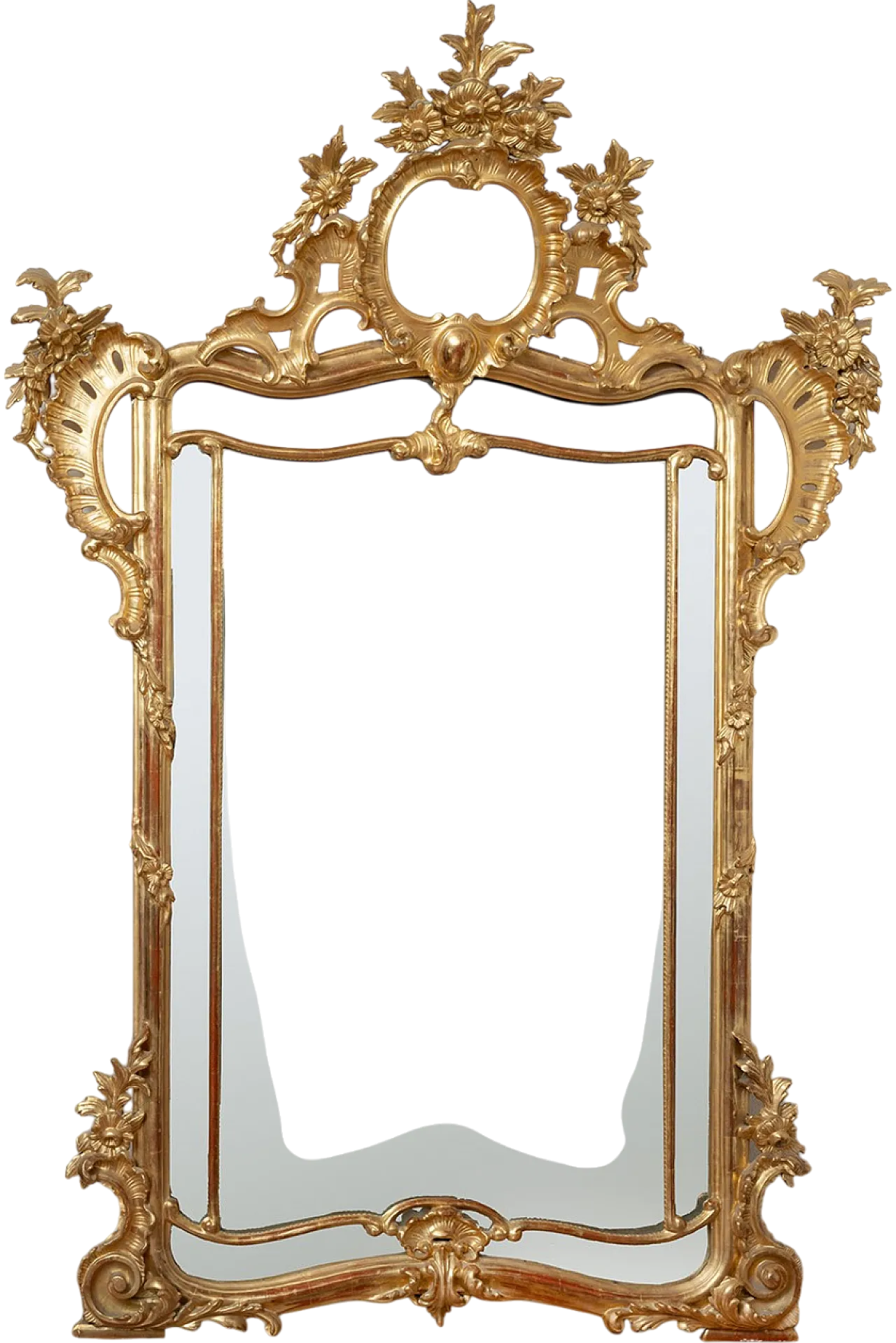 Louis Philippe mirror in gilded and carved wood, Naples, '800 6