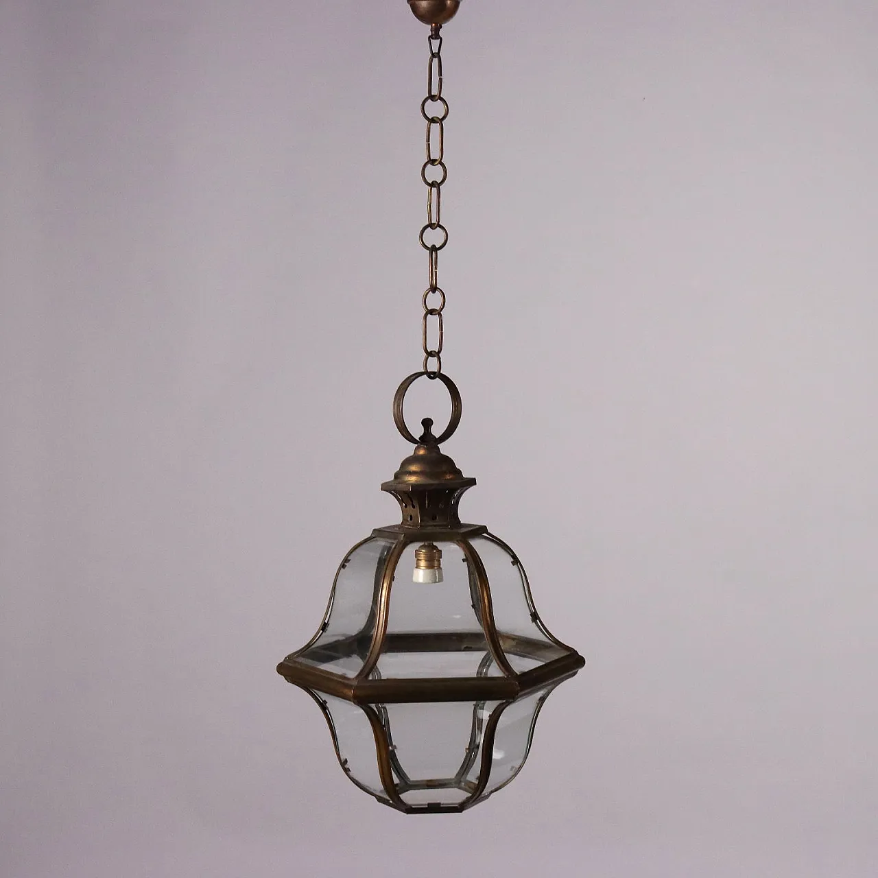 Sheet metal and glass lantern 1