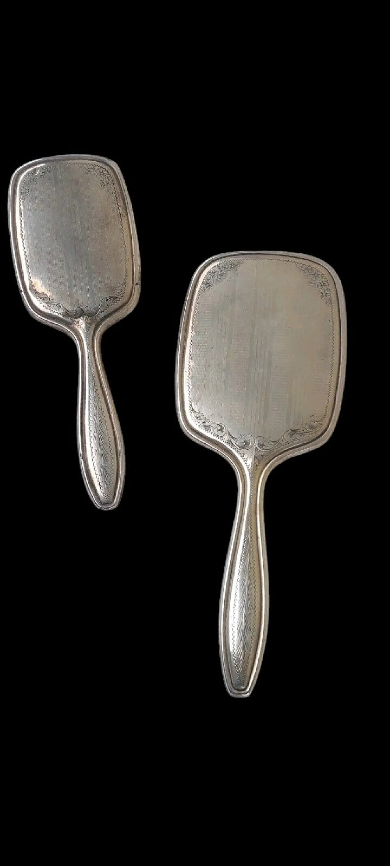 Specchio e spazzola in argento, primo '900 14