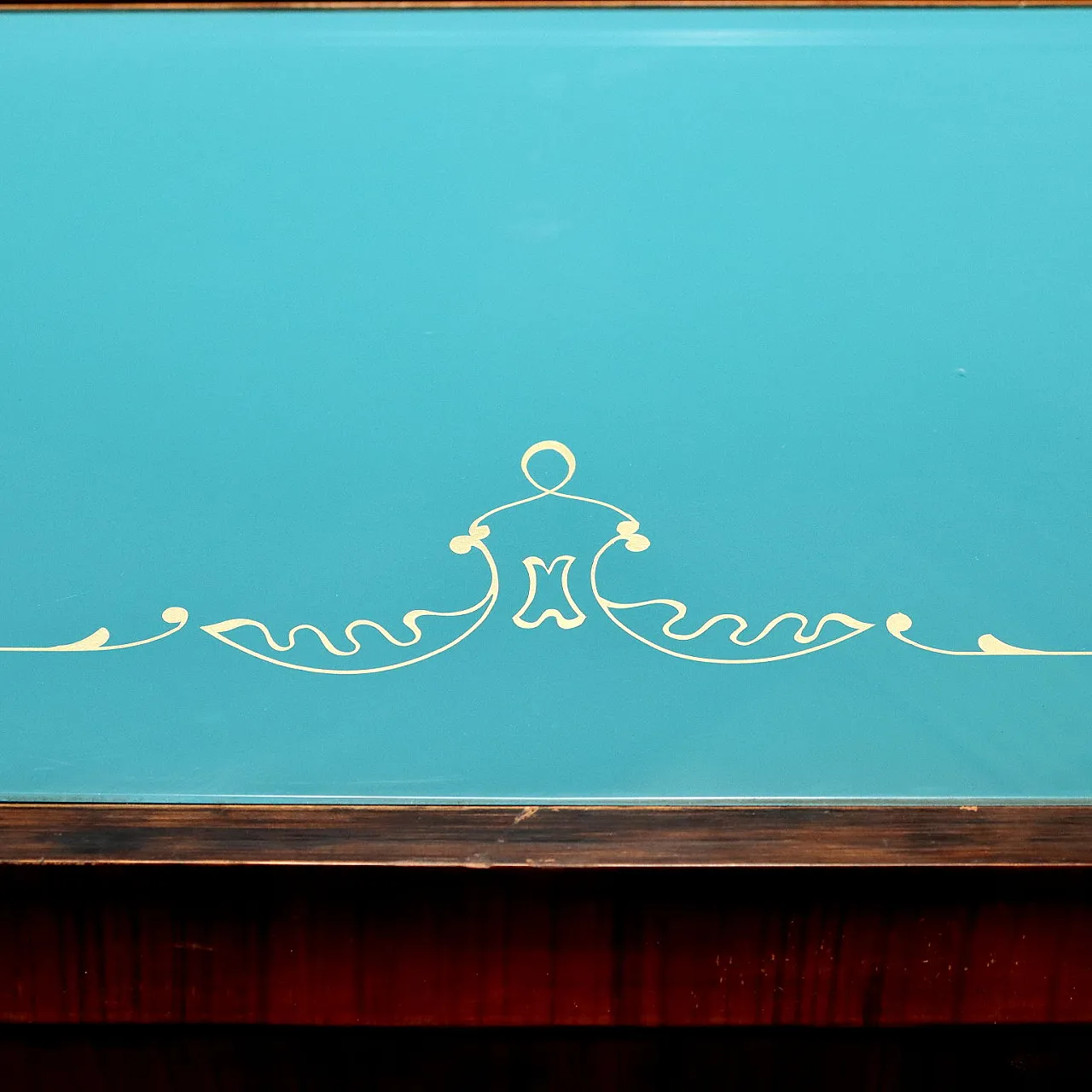 Walnut veneered wood buffet sideboard with mirror, 1950s 6