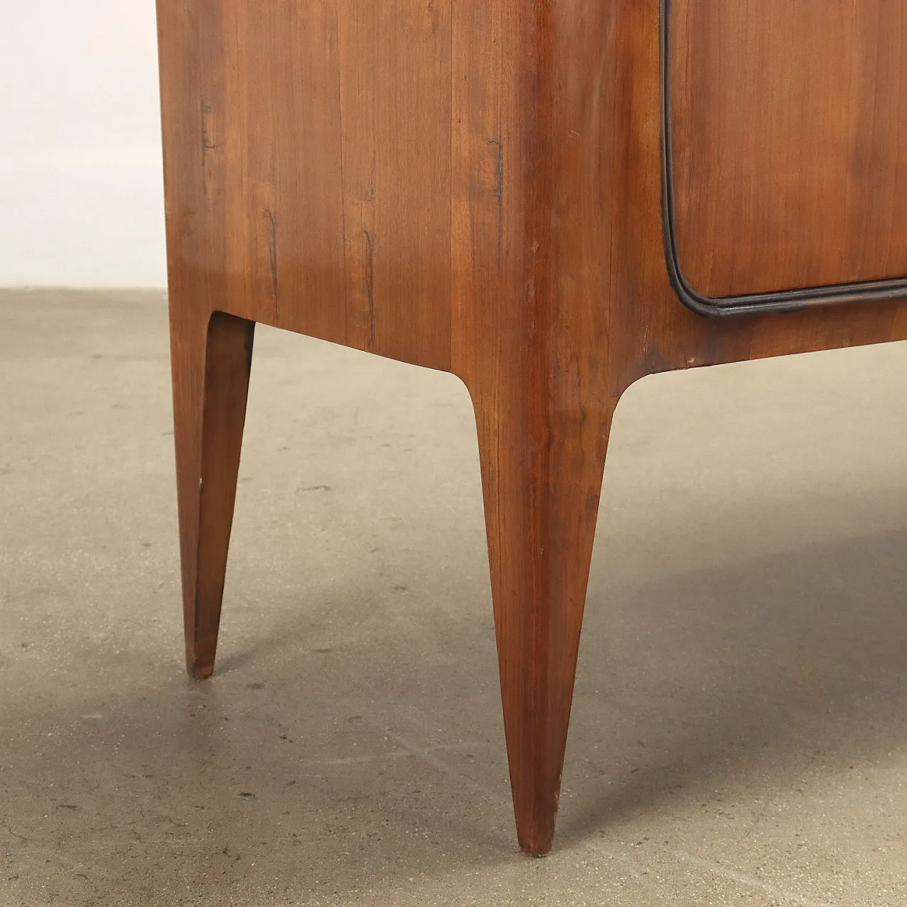 Walnut veneered wood buffet sideboard with mirror, 1950s 8