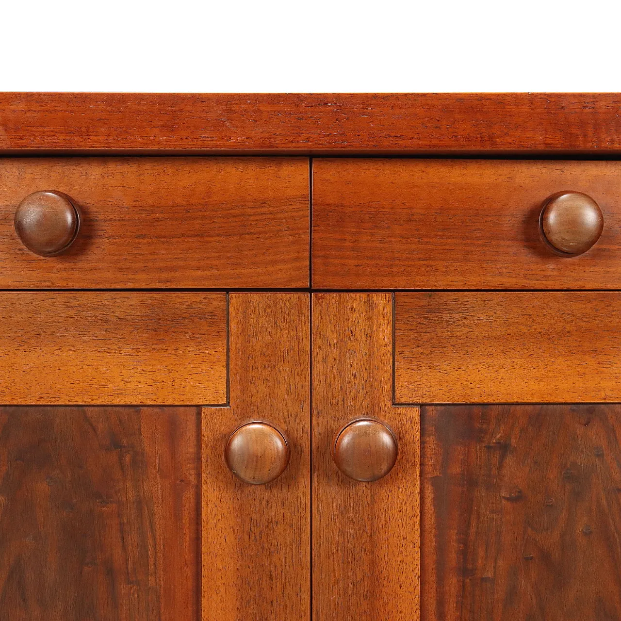 Mobile impiallacciato in noce di Silvio Coppola per Bernini, anni '60 7