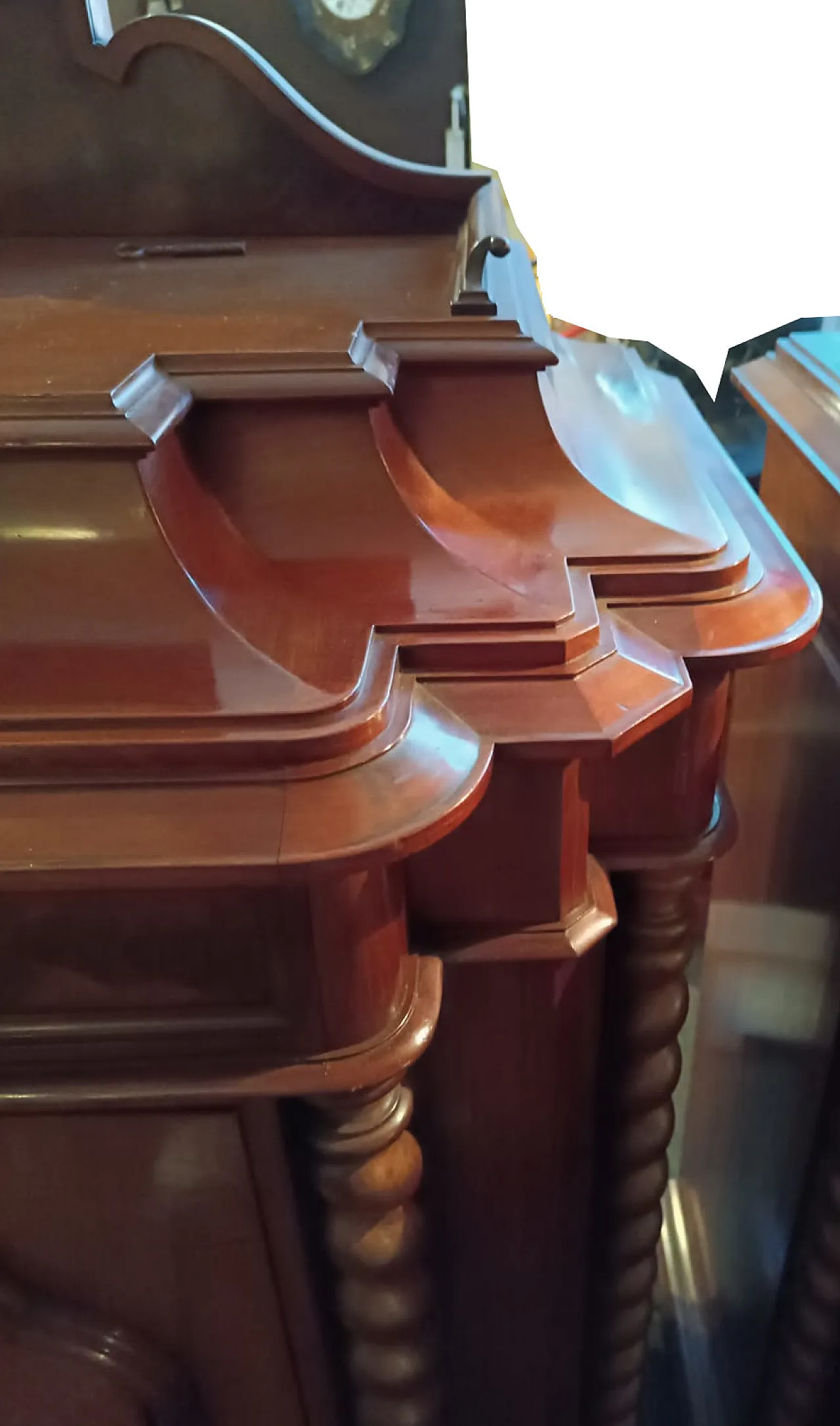 Coppia di mobili Biedermeier in piuma di mogano, '800 3