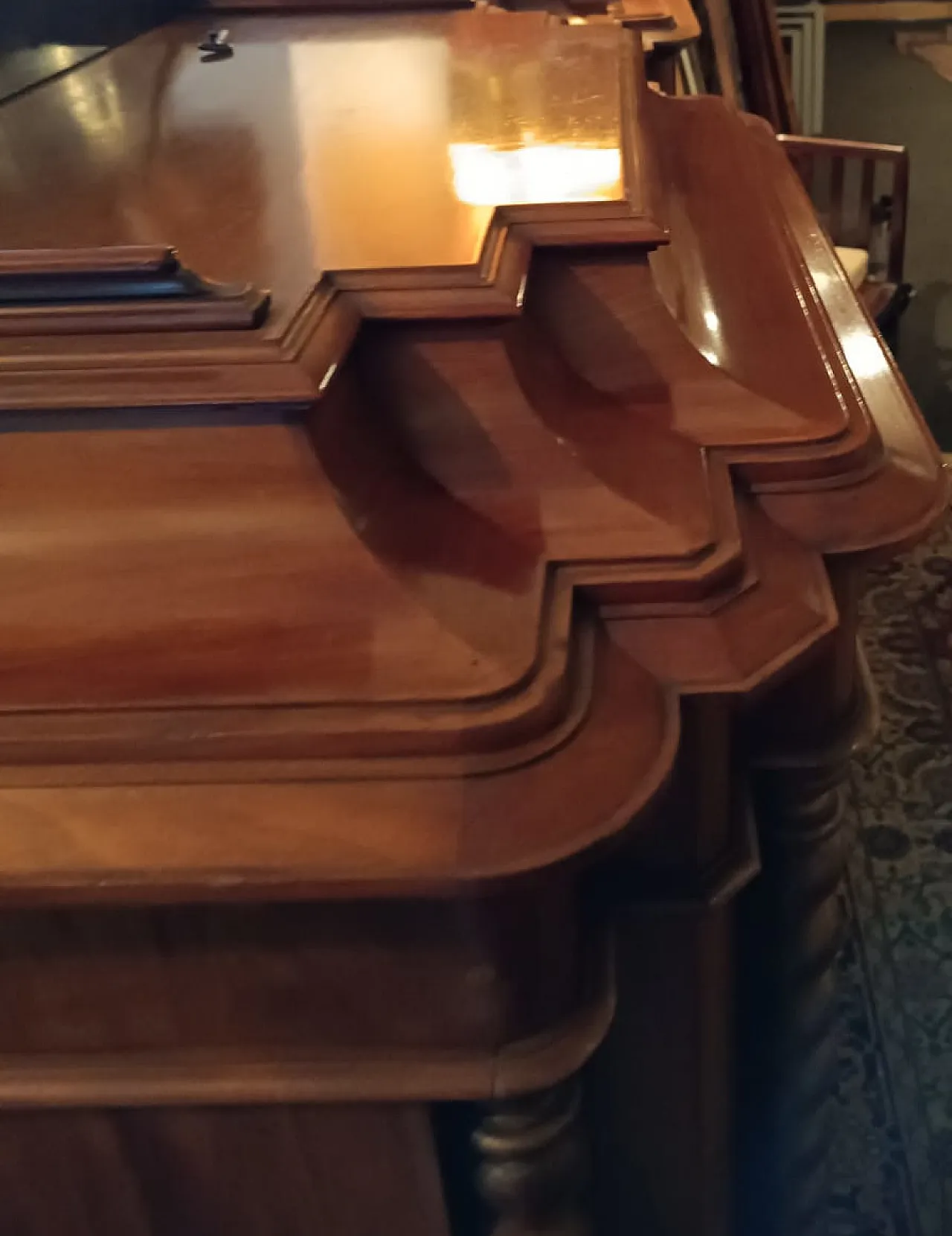 Coppia di mobili Biedermeier in piuma di mogano, '800 4