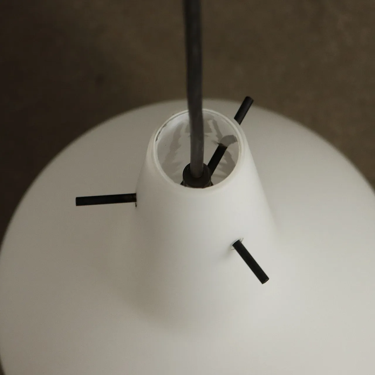 Opal glass chandelier with decorative patterns, 1960s 6