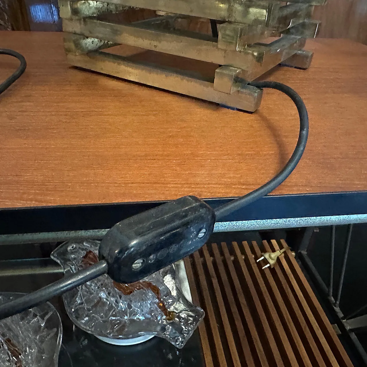 Brass table lamp by Romeo Rega, 1970s 6