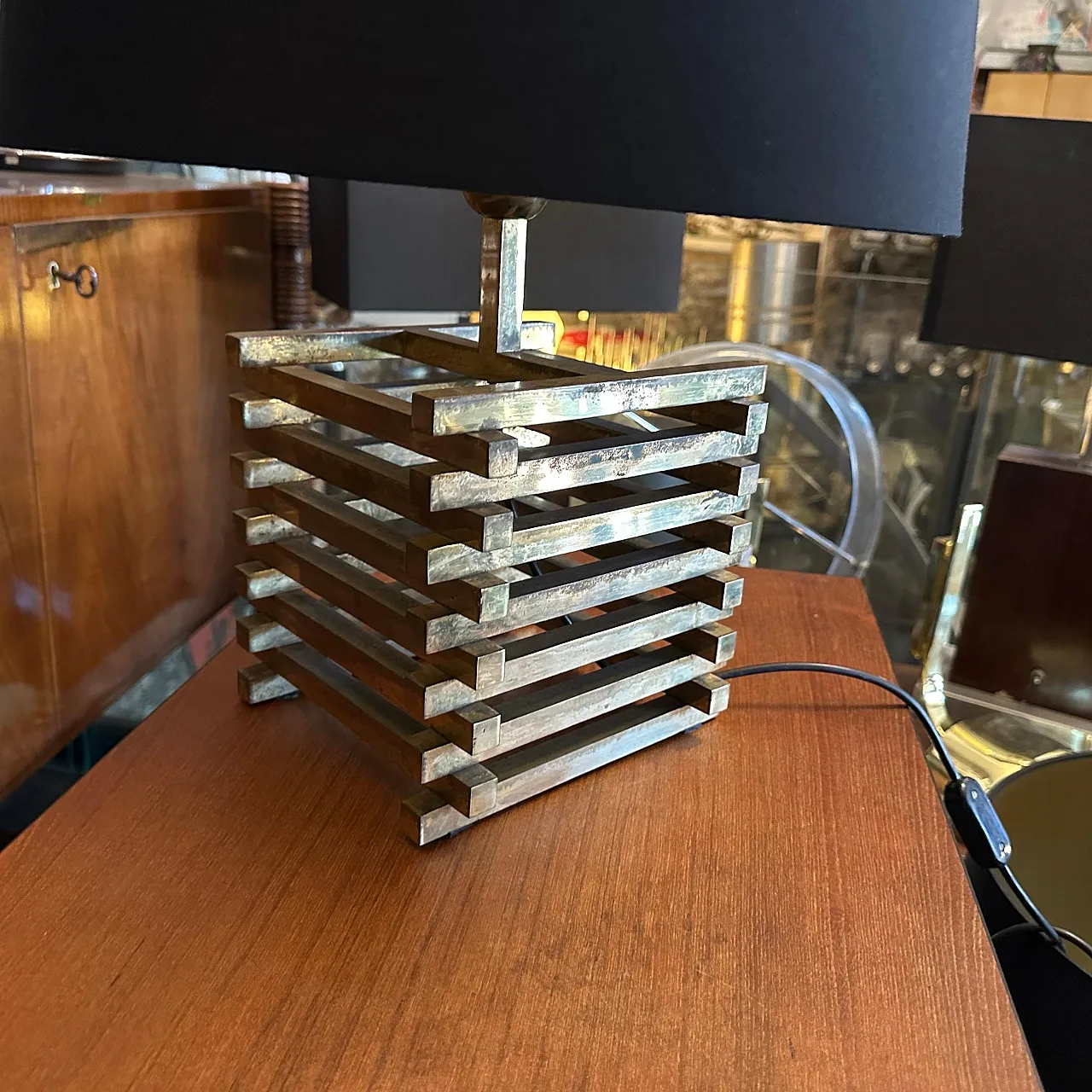 Brass table lamp by Romeo Rega, 1970s 8