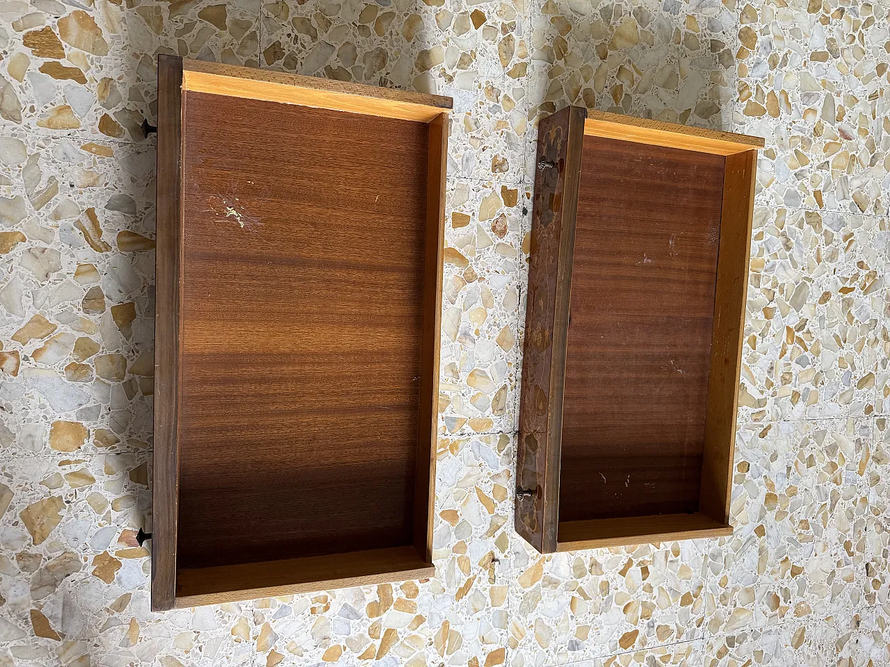 Mobile bar antico in legno con ribalta, primo '900 9