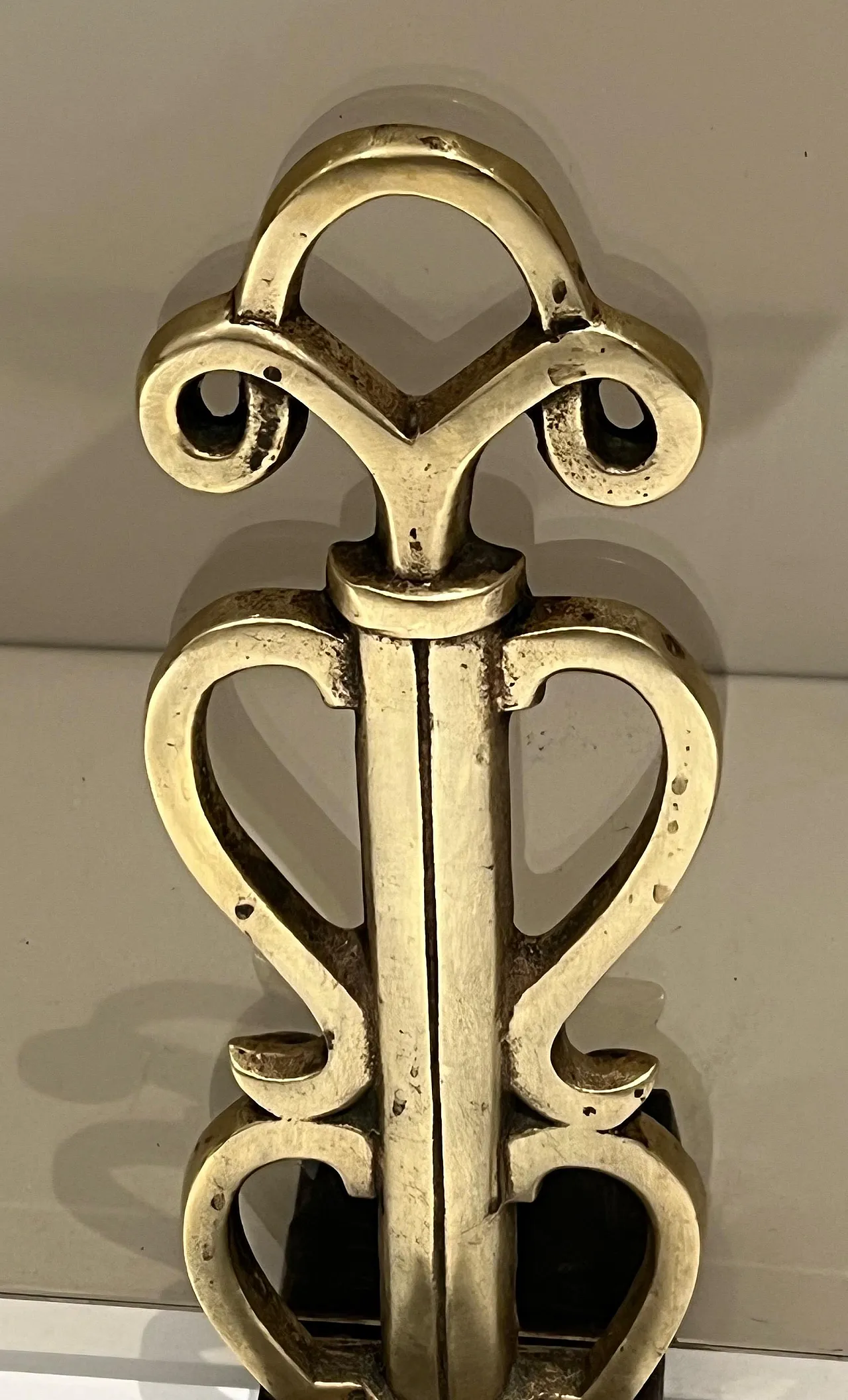 Paravento per caminetto in vetro fumé e bronzo, anni '70 6