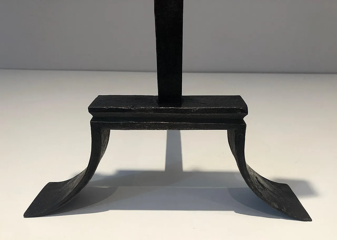 Pair of wrought iron hallways with lily flower, 1950s 9