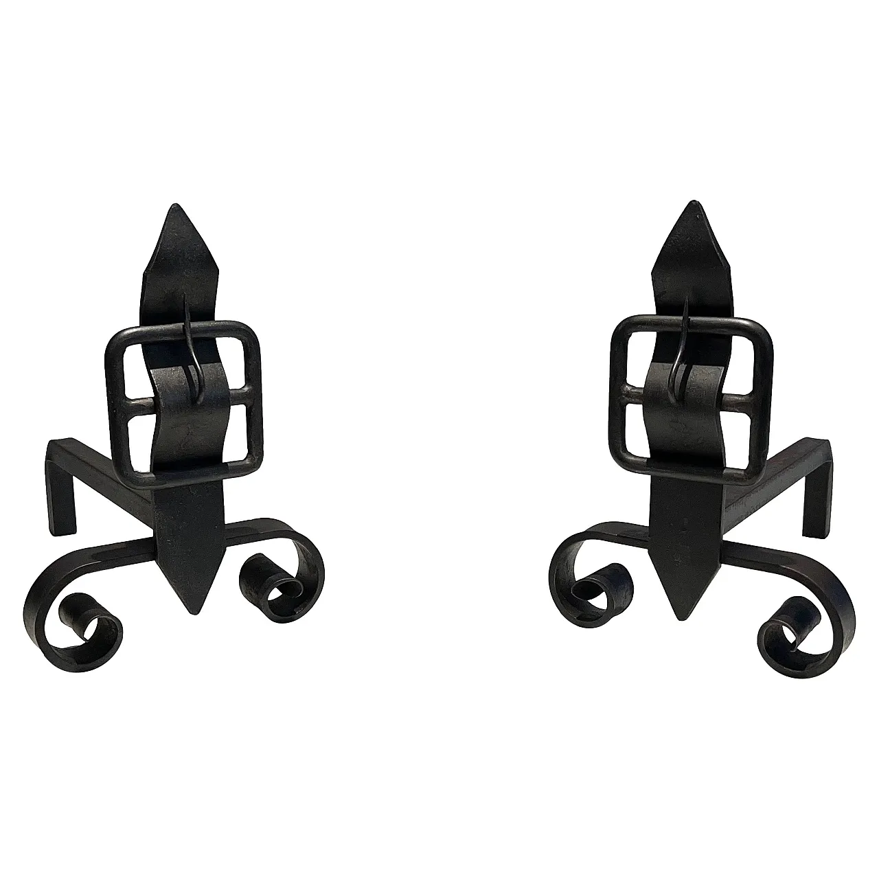 Pair of modernist cast iron and wrought iron hallways, 1950s 1