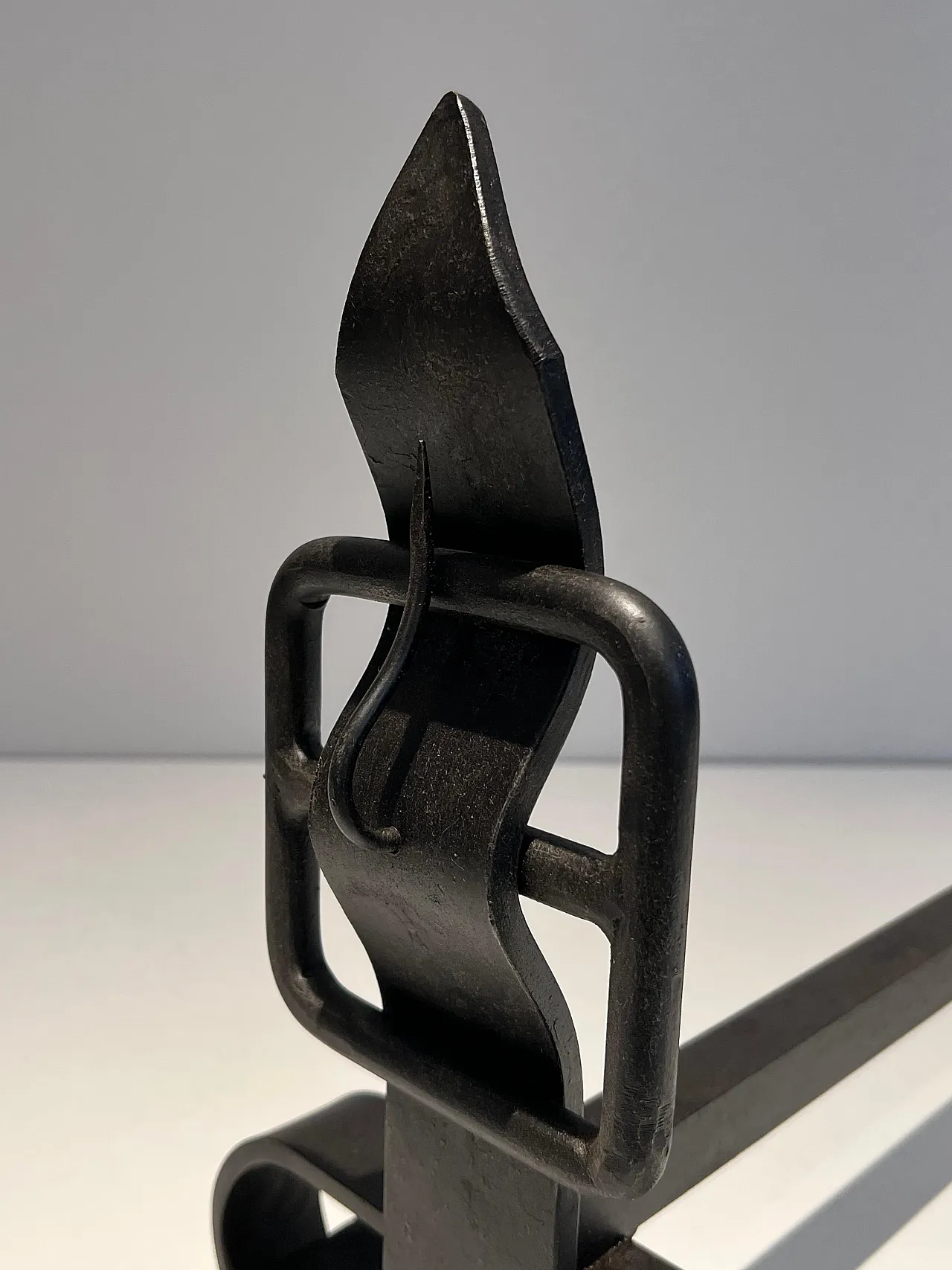 Pair of modernist cast iron and wrought iron hallways, 1950s 9