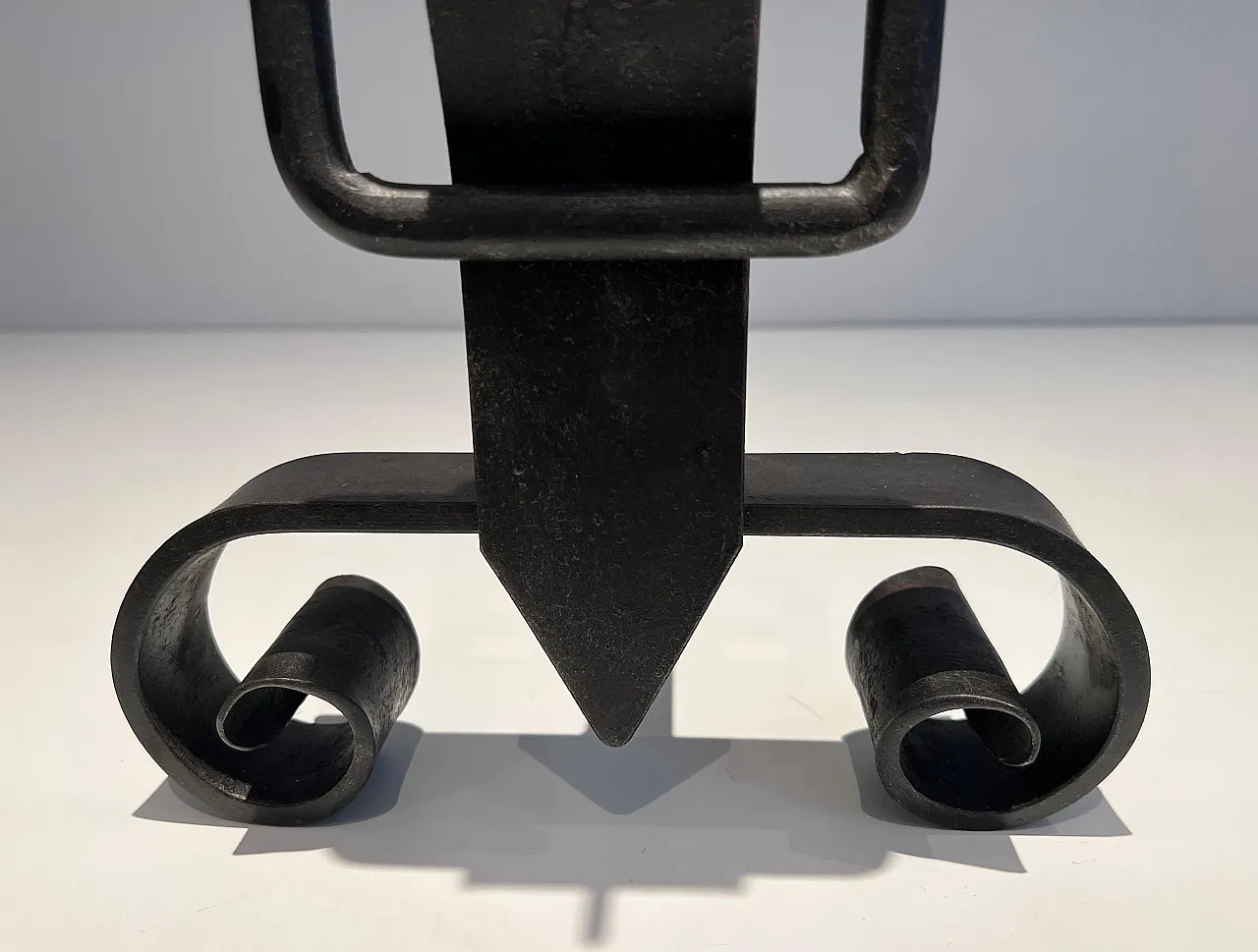 Pair of modernist cast iron and wrought iron hallways, 1950s 11