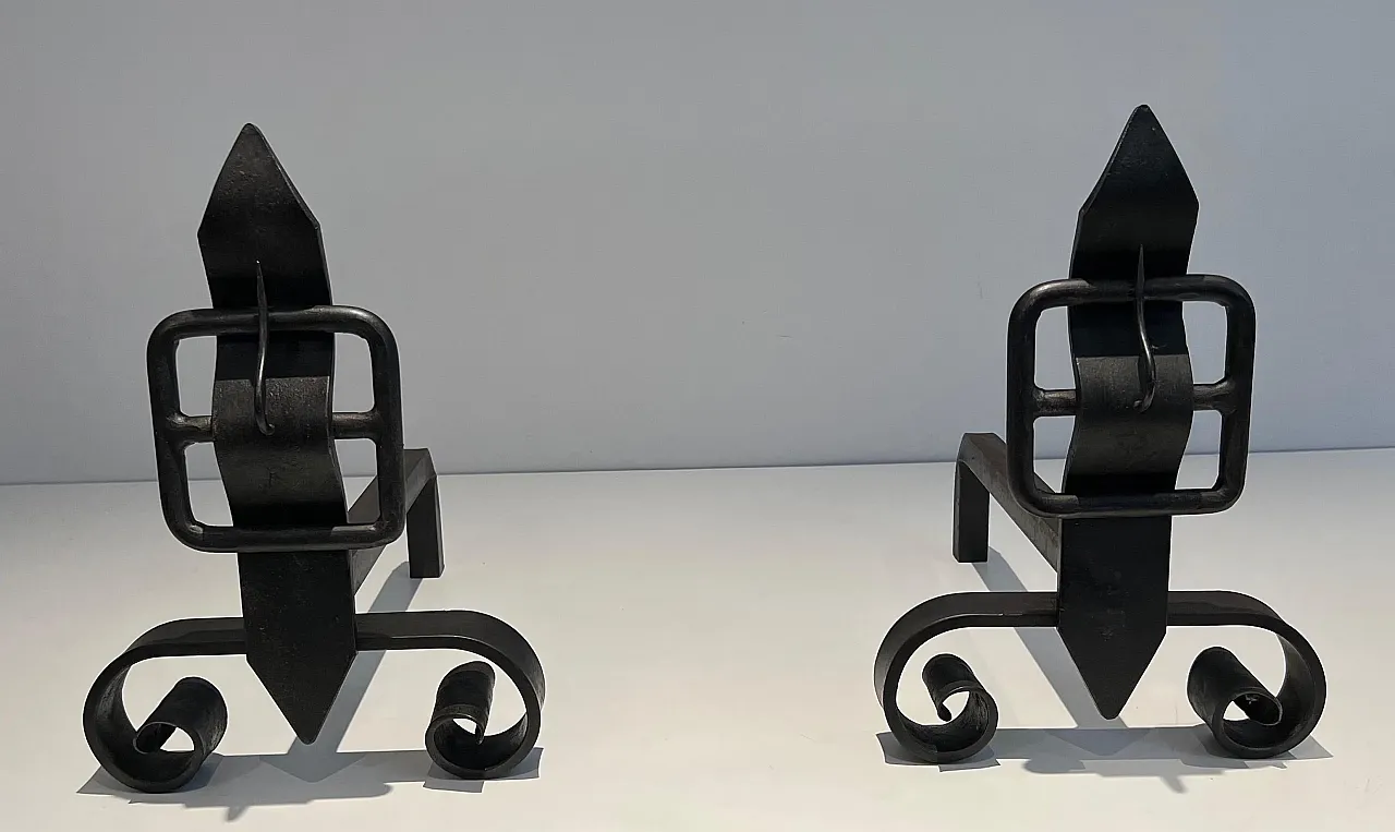 Pair of modernist cast iron and wrought iron hallways, 1950s 13