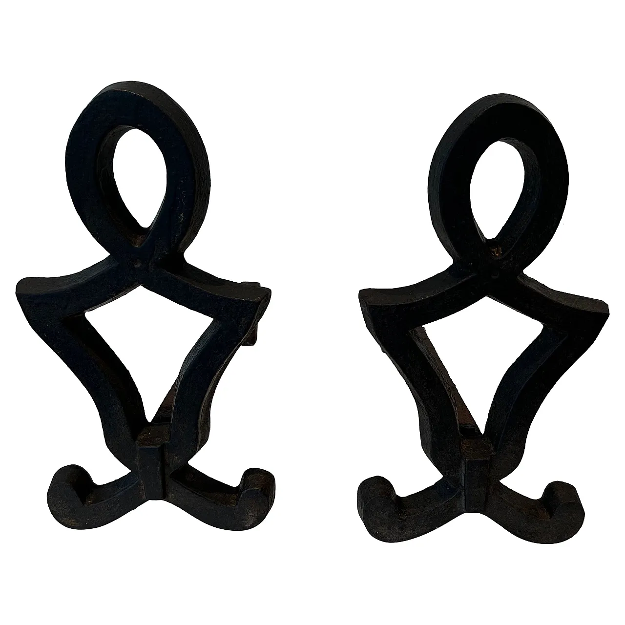 Pair of cast iron and wrought iron hallways by Raymond Subes, 1940s 1