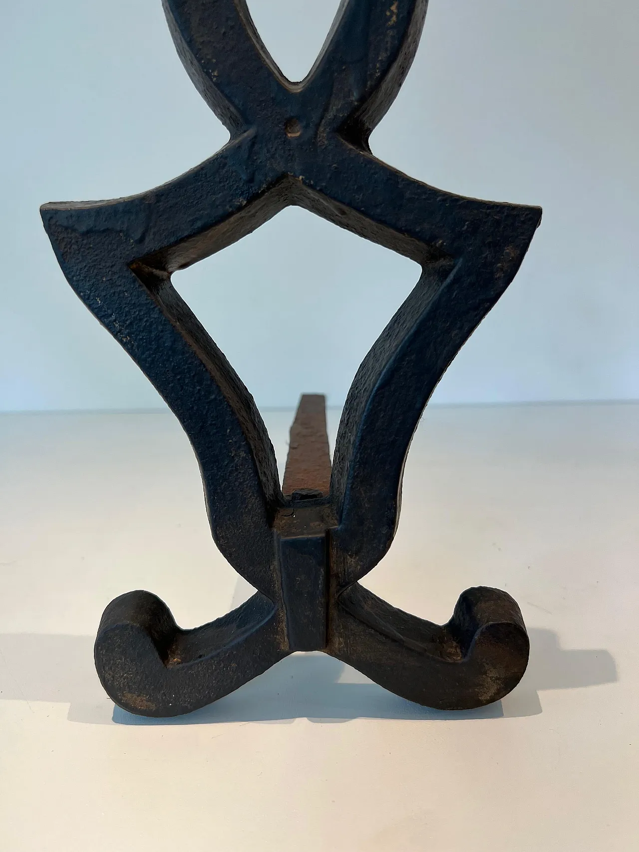 Pair of cast iron and wrought iron hallways by Raymond Subes, 1940s 9