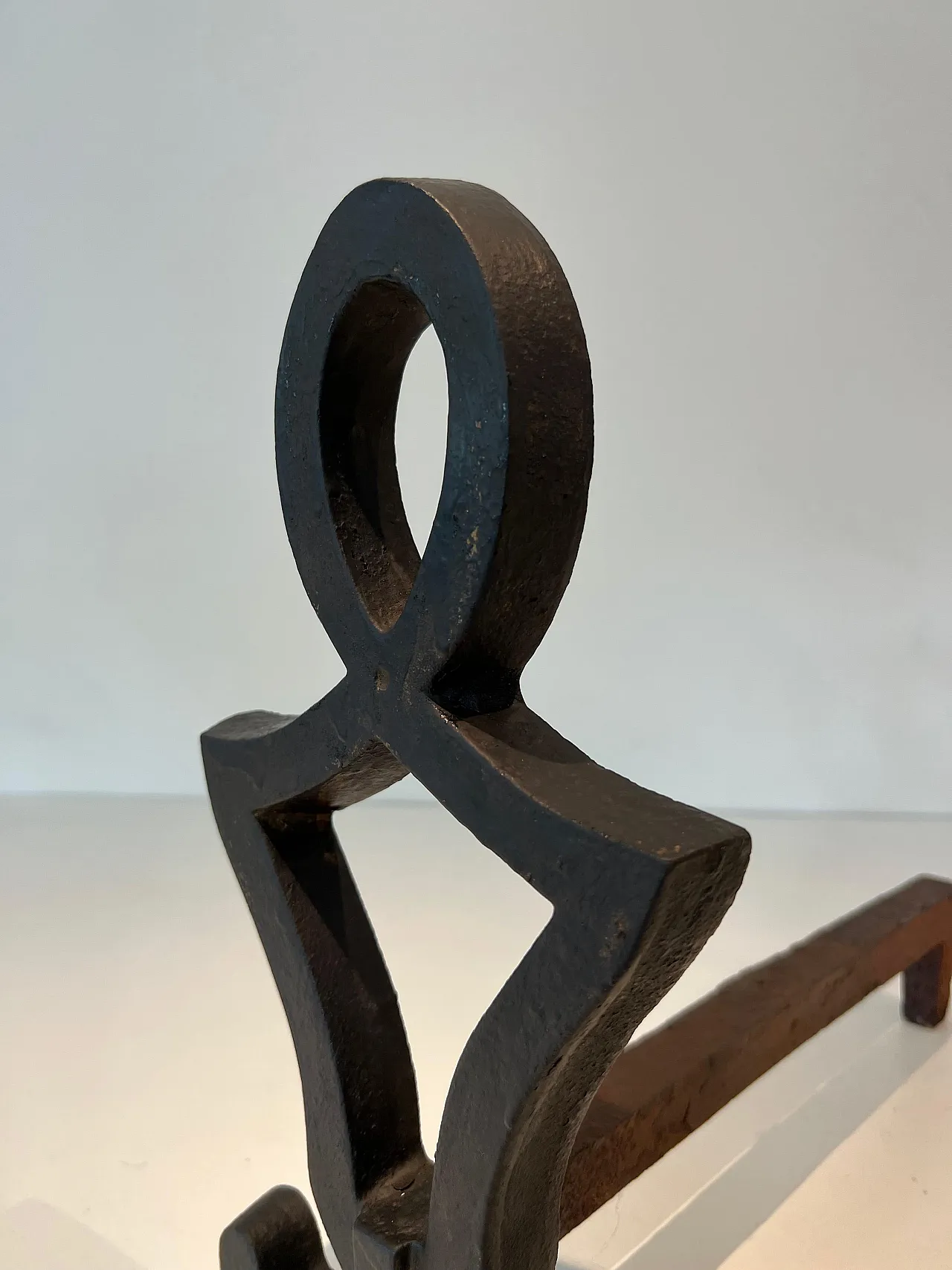 Pair of cast iron and wrought iron hallways by Raymond Subes, 1940s 10