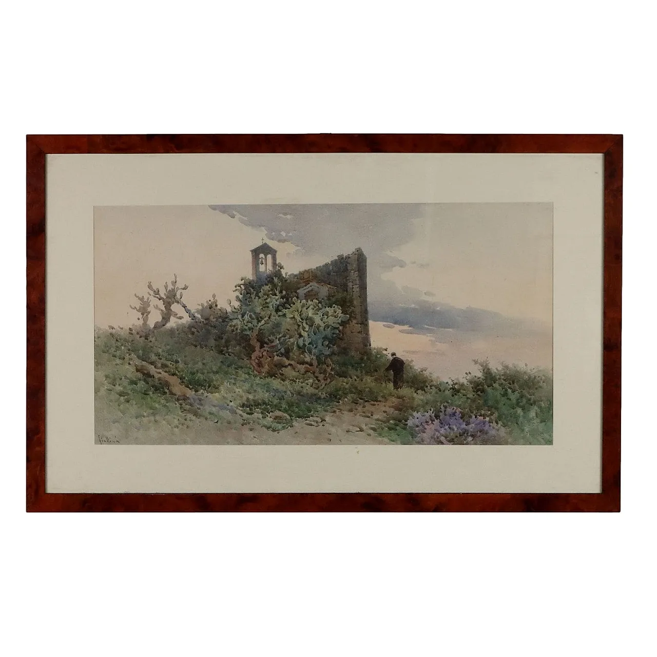 Painting by Angelos Giallinas, watercolour on paper, 19th century 1