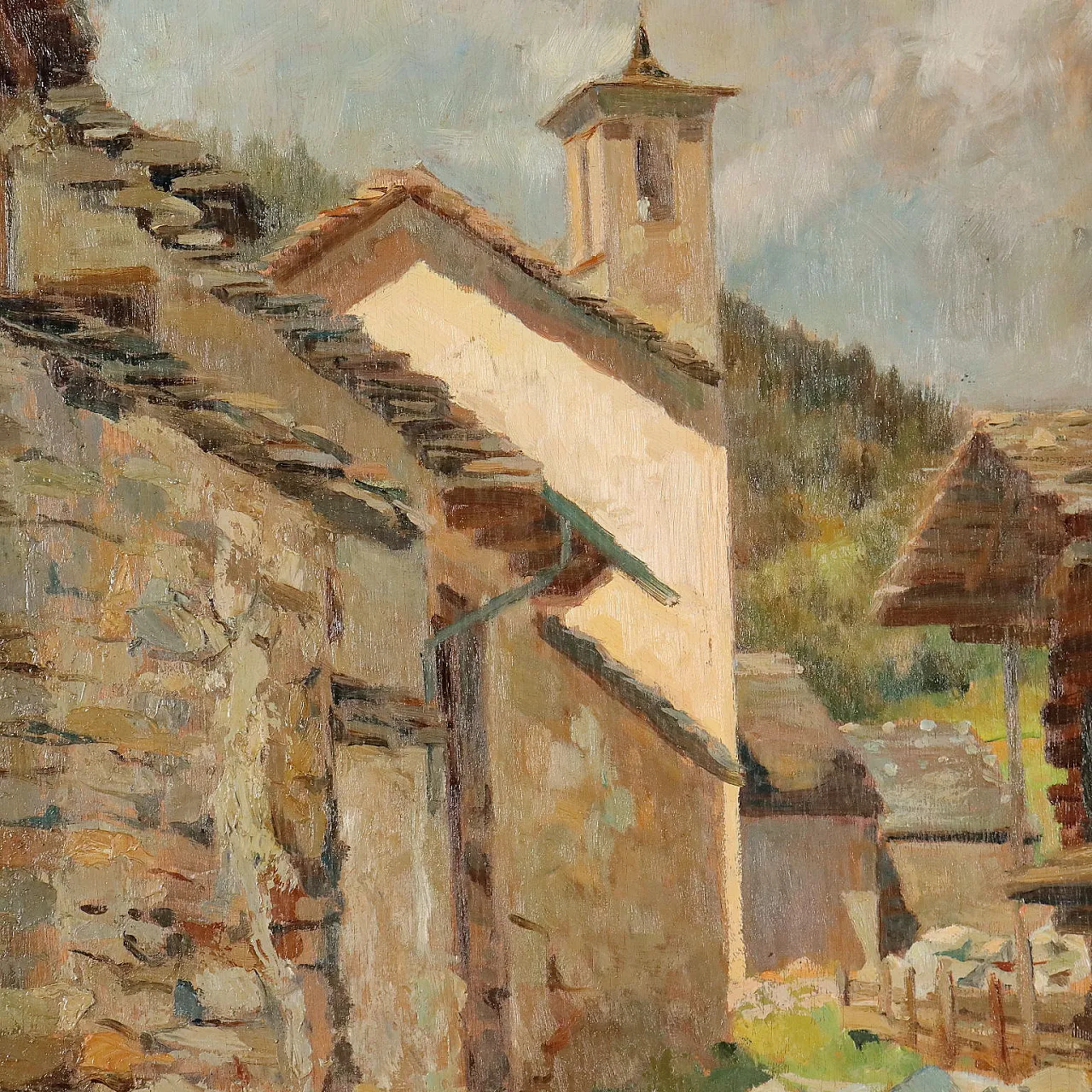 Painting by Domenico De Bernardi, oil on panel, 1920s 3
