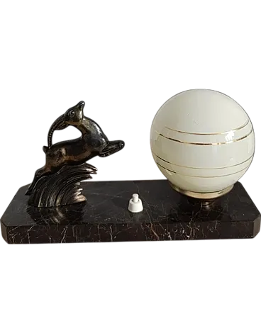 Art Deco Table Lamp with glass sphere, 1930s