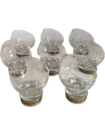 8 piece German Crystal and Silver Champagne set, 1960s