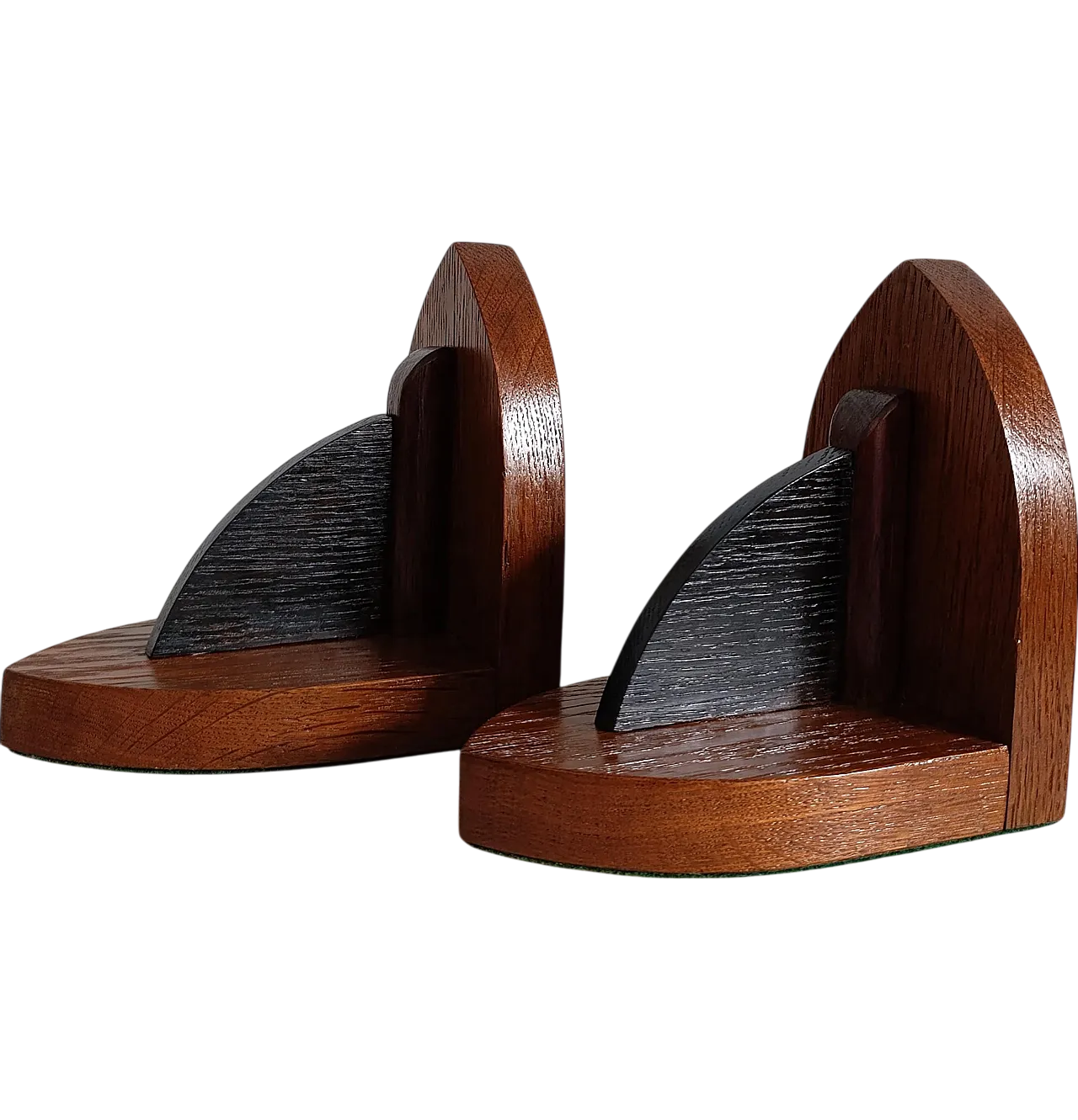 Set of Wooden Art Deco Bookends, 1940s 11