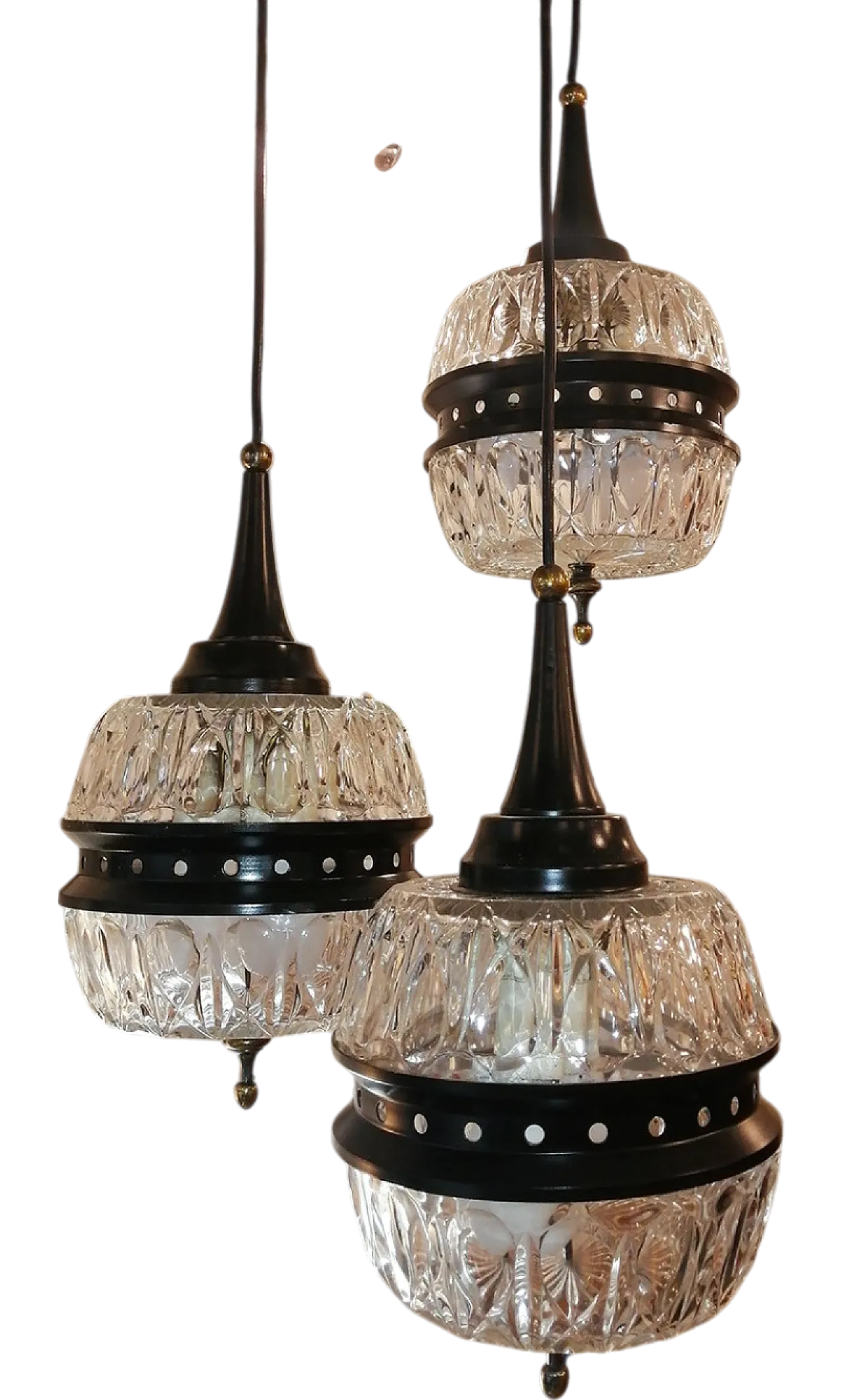 3 lamps chandelier, 50s 6