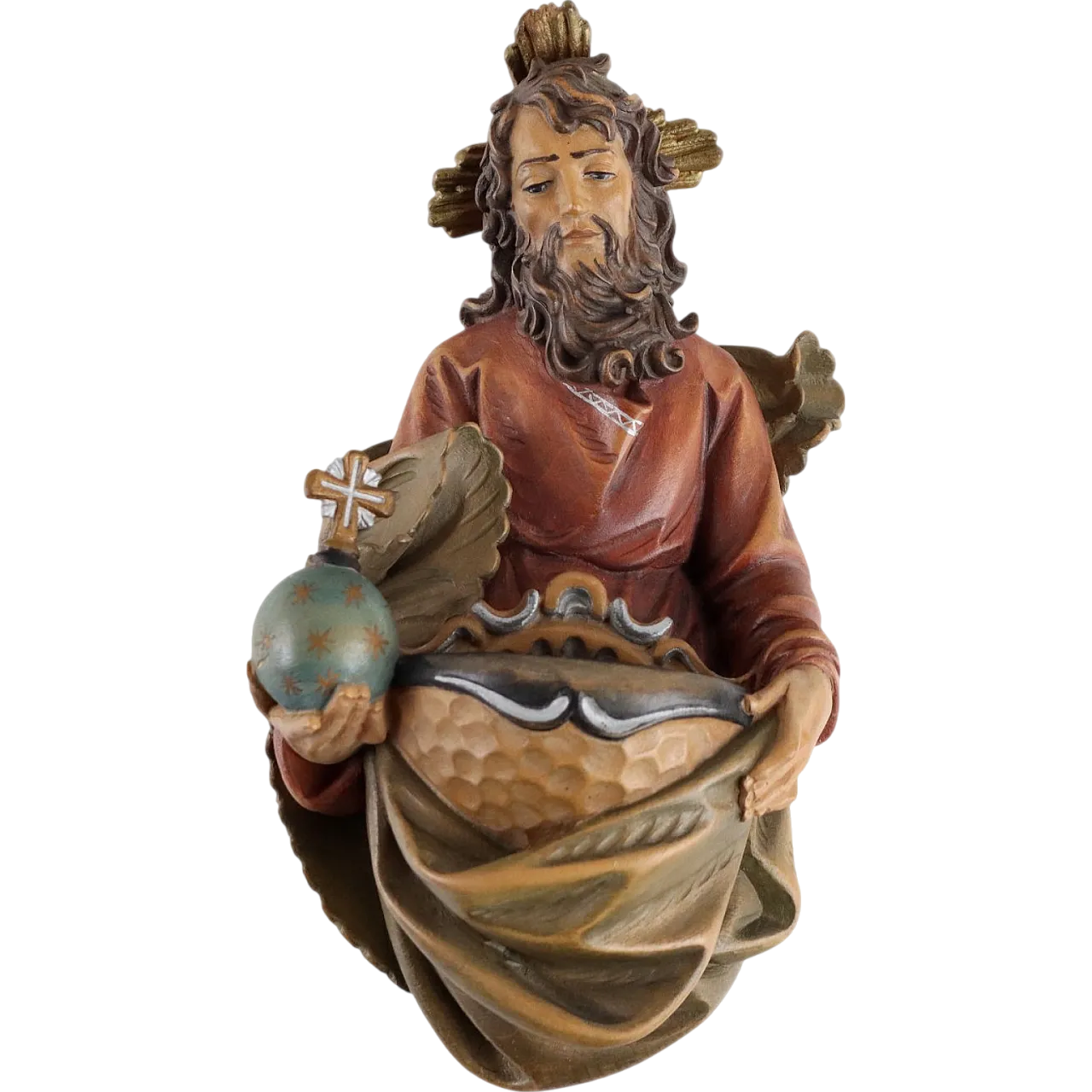 Wooden stoup, Val Gardena manufacture, 20th century 10