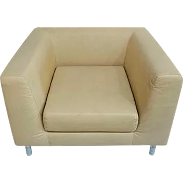 Leather and metal armchair with armrests for Quinti, 2000s