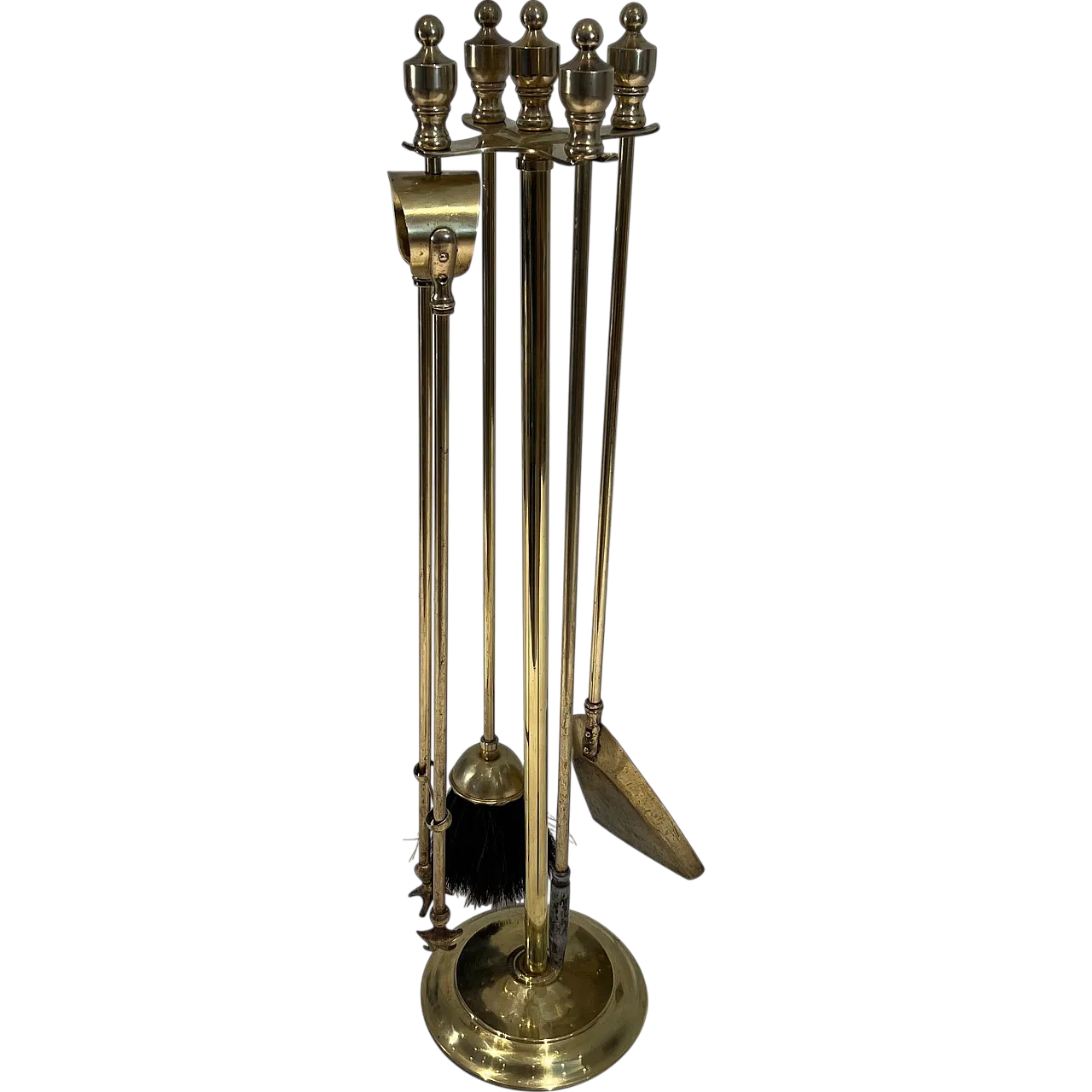 Neoclassical style brass fireplace instruments, 1970s 13
