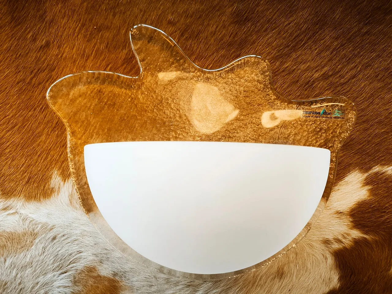 Lampada da parete in vetro di Murano, anni '80 1