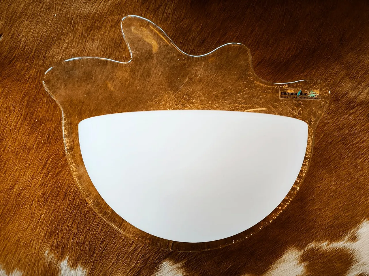 Lampada da parete in vetro di Murano, anni '80 4