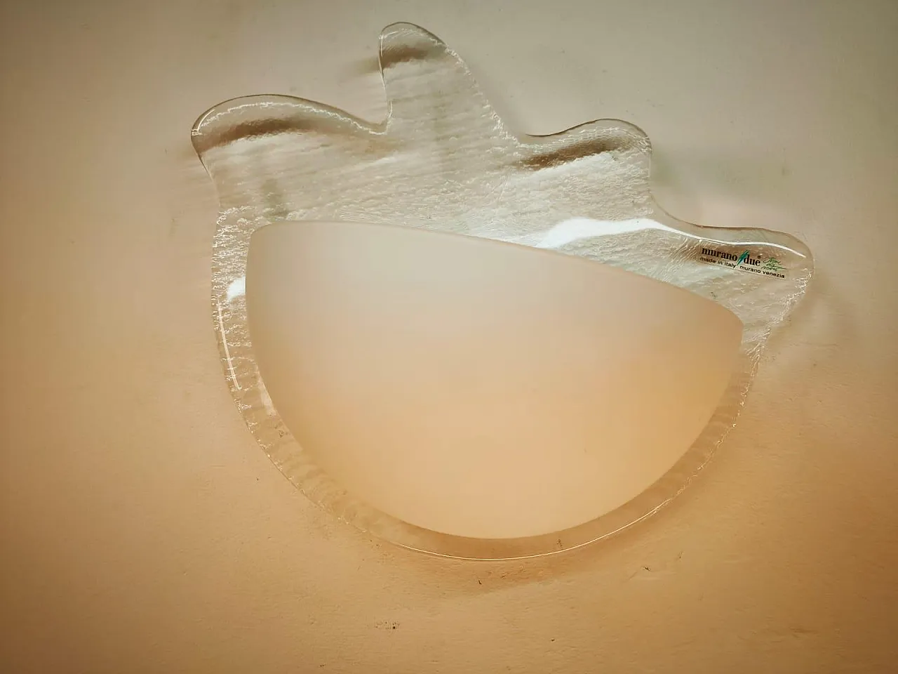 Lampada da parete in vetro di Murano, anni '80 5