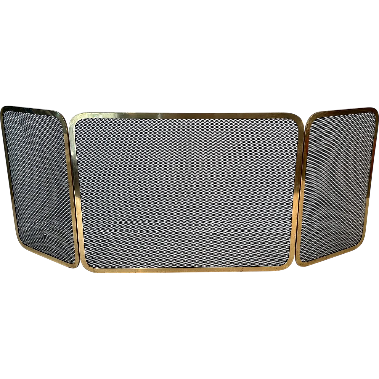 Brass fireplace screen and grill, 1970s 14