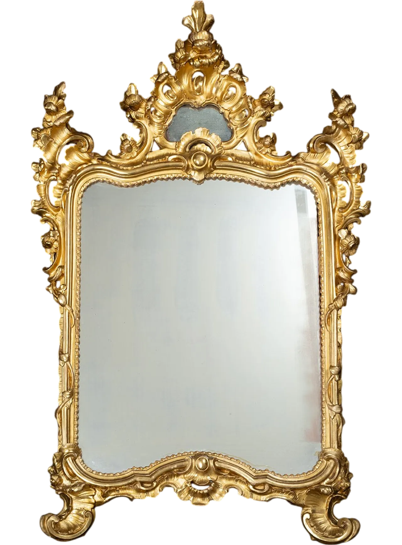 Louis XV Neapolitan mirror in gilded and carved wood, '700 5