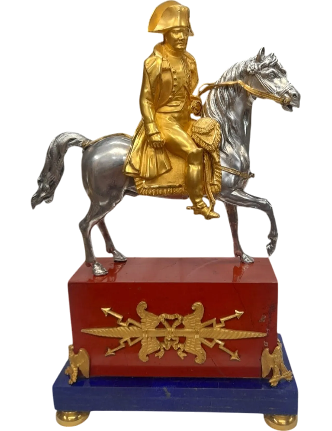 Scultura in bronzo dorato napoleone a cavallo, '800 5