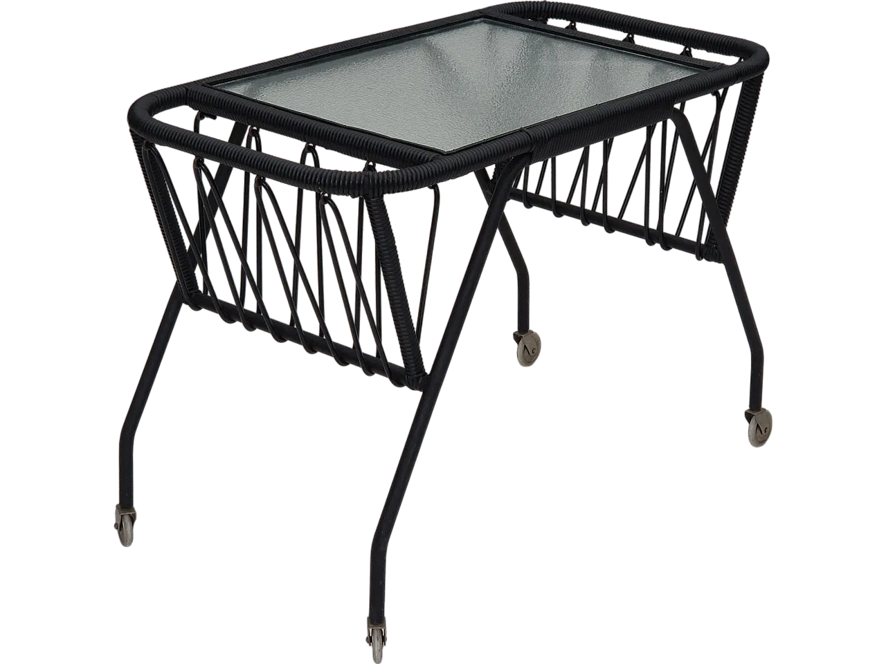 Scandinavian side table in glass, 70s 16