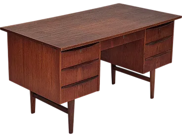 1960s, Danish teak wood desk, drawers, original.