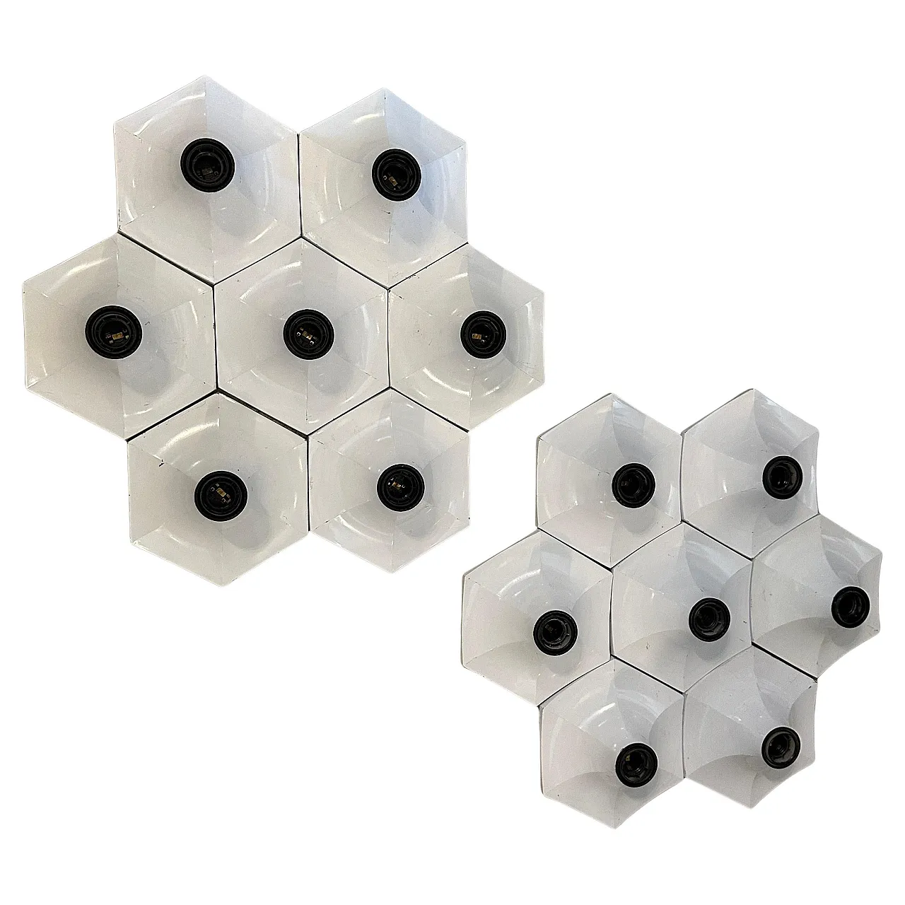 Coppia di applique in metallo verniciato Cloe 508 di Fosnova, anni '70 1