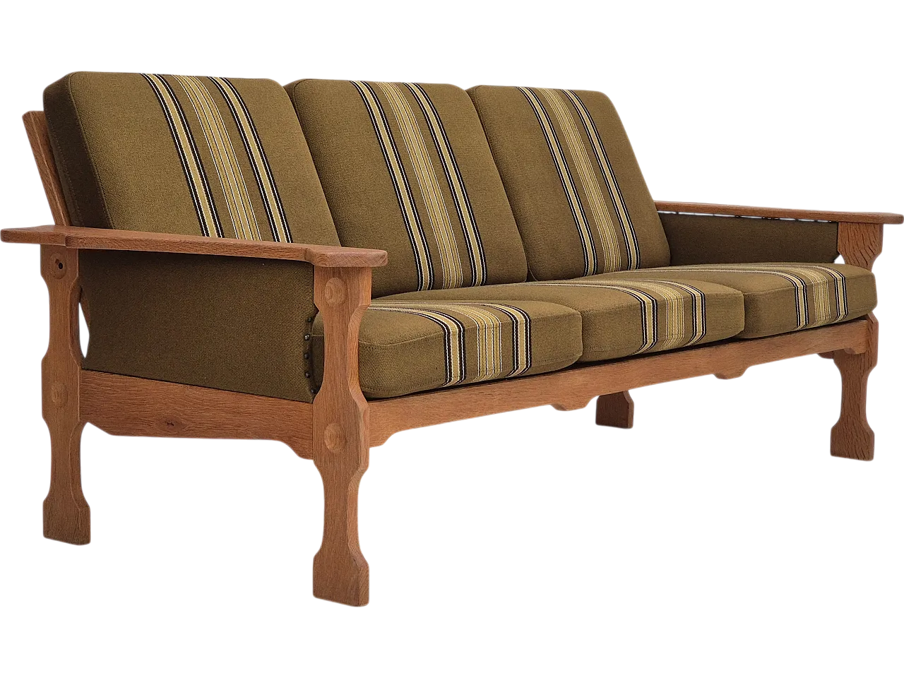 Danish 3 seater sofa furniture wool, 70s 18