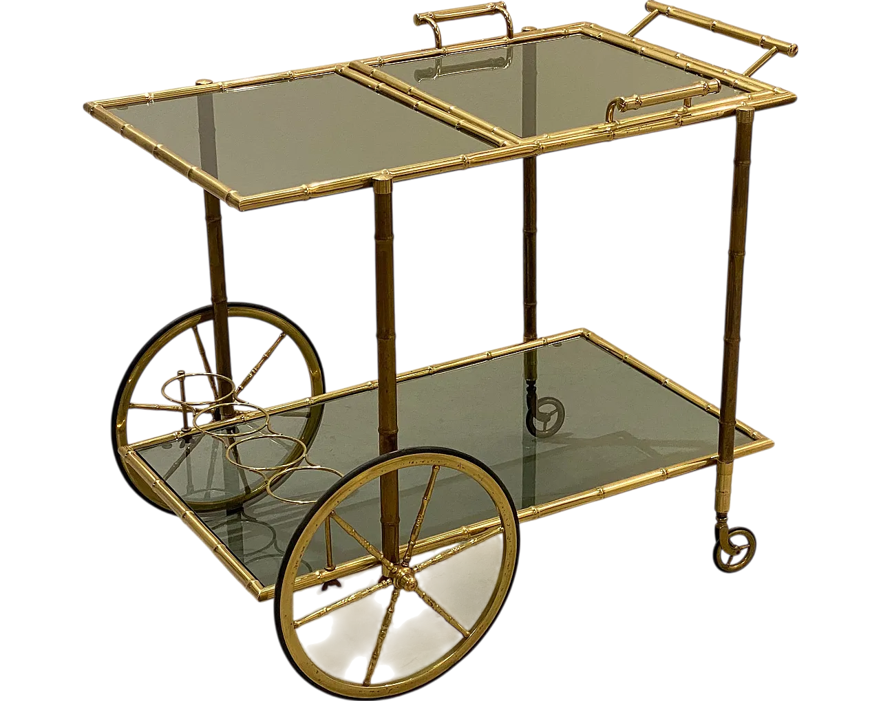 Maison Baguès brass bar trolley, 70s 16