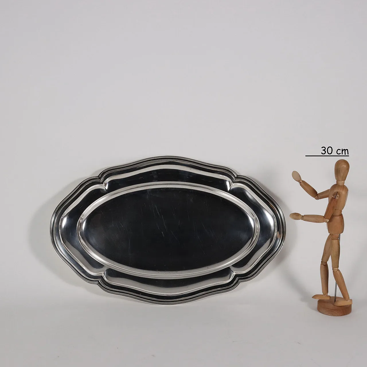 Vassoio ovale in argento Ricci, del '900 2