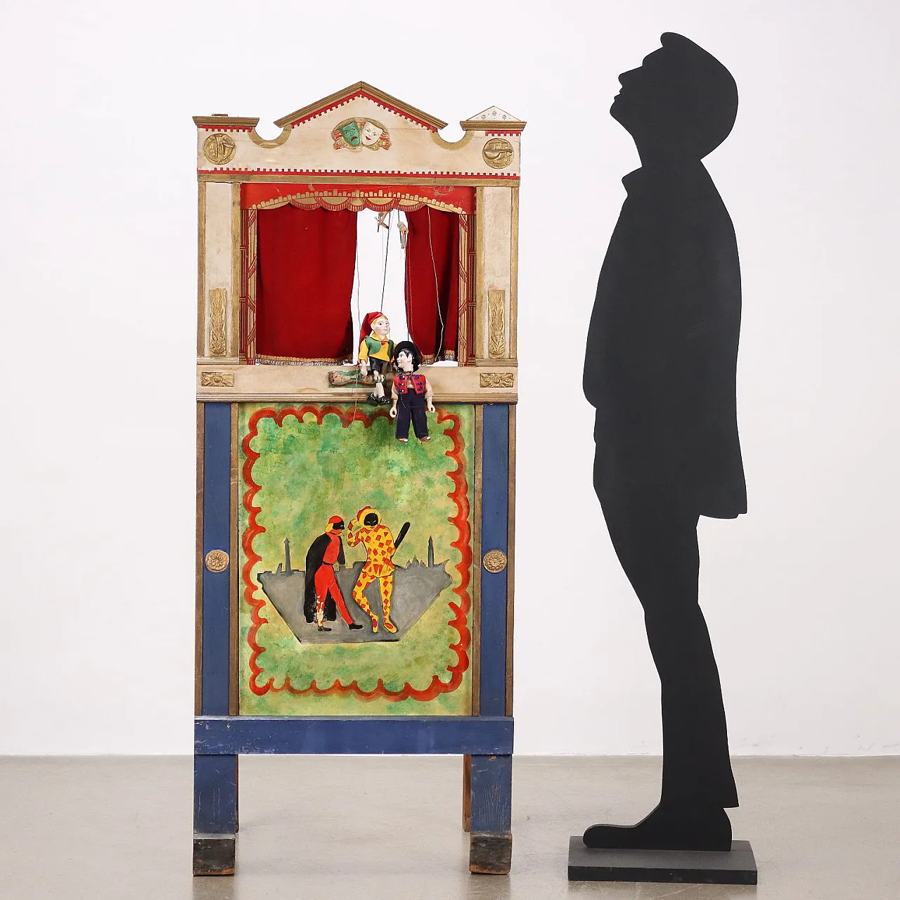Teatrino portatile per marionette in legno, metà '900 2