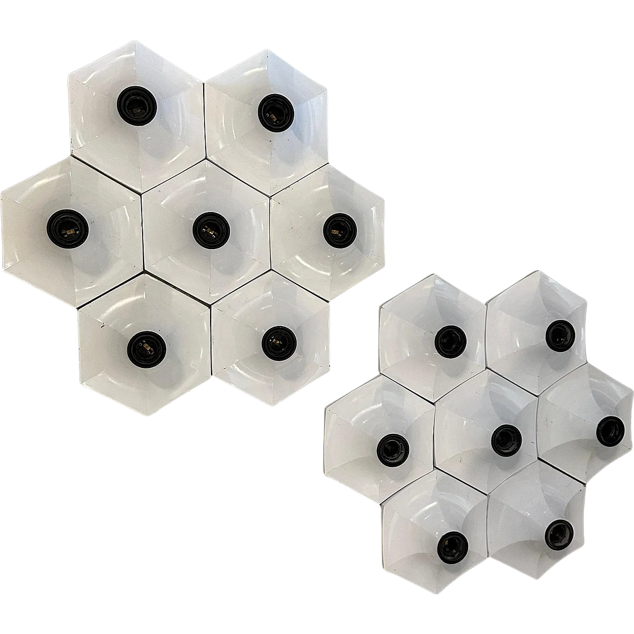 Coppia di applique in metallo verniciato Cloe 508 di Fosnova, anni '70 18