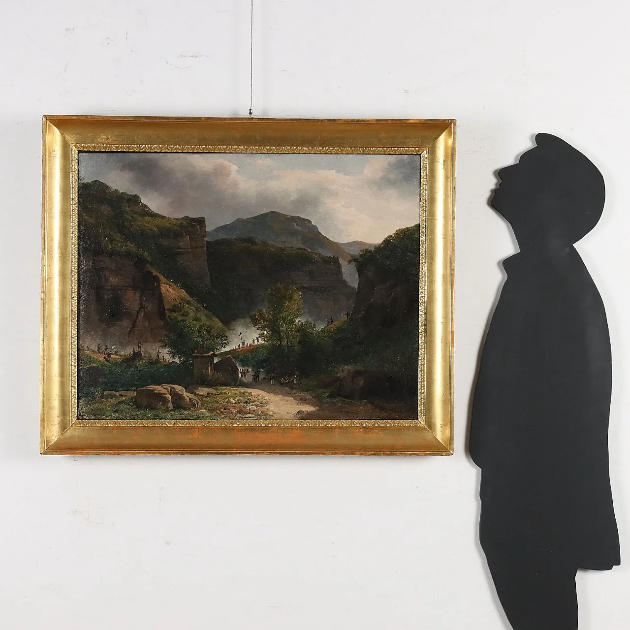 Historical subject, painting by Giuseppe Canella, 19th century 2