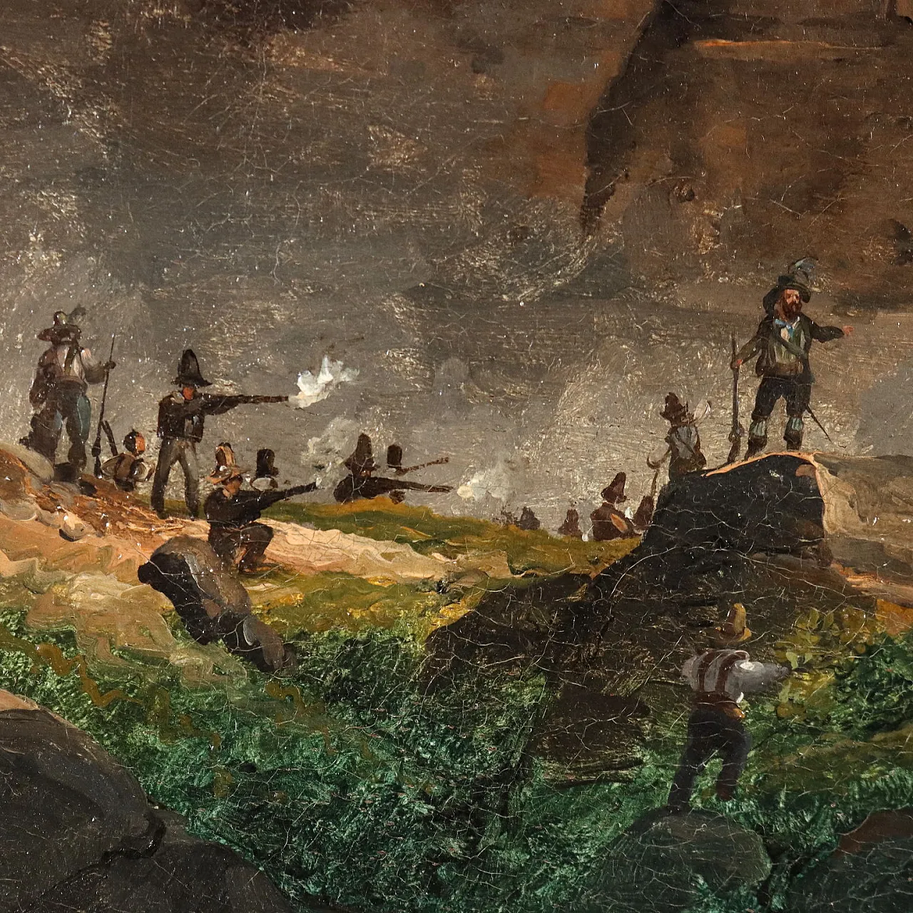 Historical subject, painting by Giuseppe Canella, 19th century 4