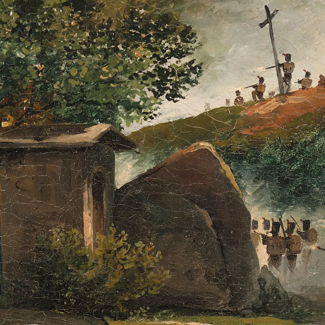 Historical subject, painting by Giuseppe Canella, 19th century 5